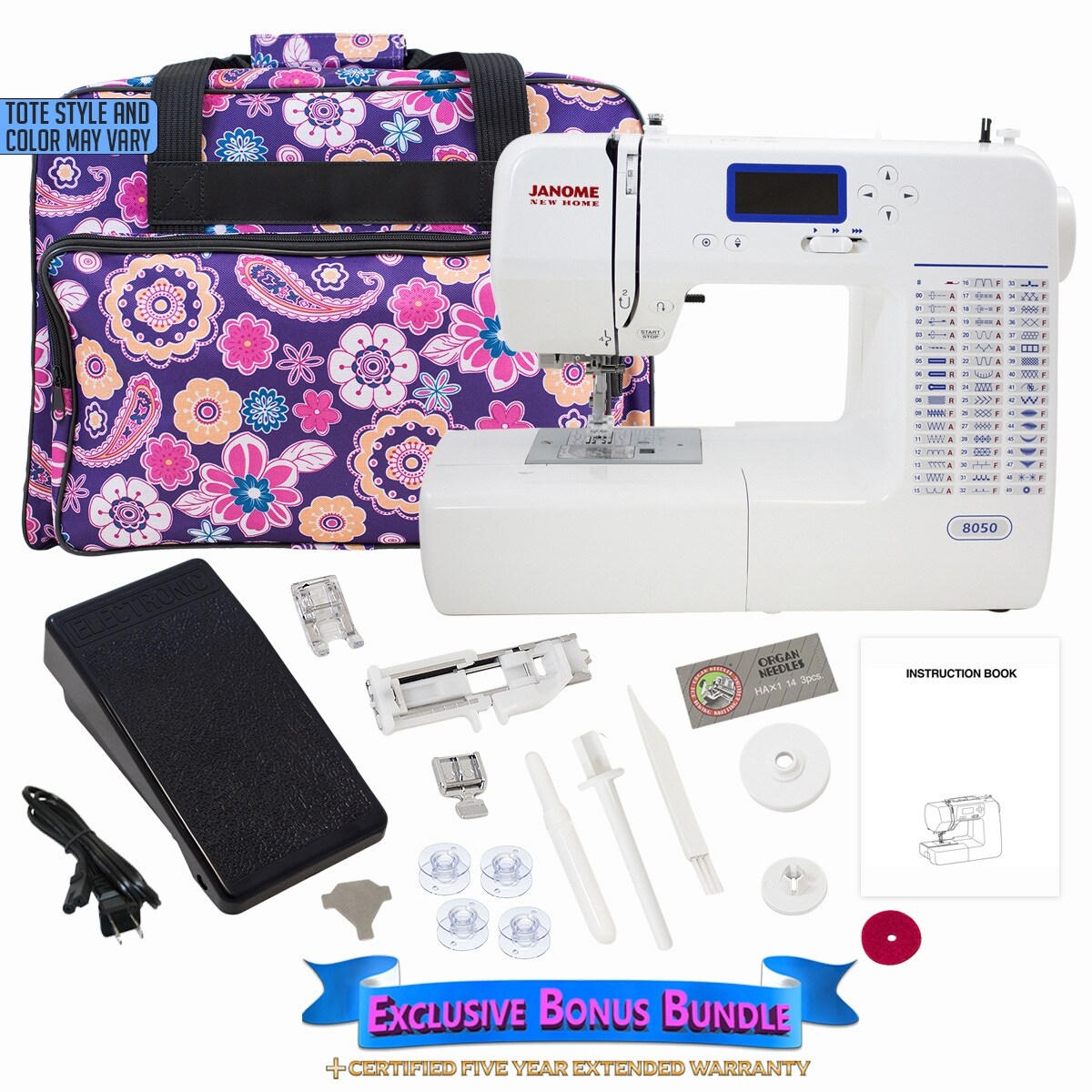 Shop Janome 8050 Computerized Sewing Machine w/ Bonus Bundle - Free  Shipping Today - Overstock - 16797133