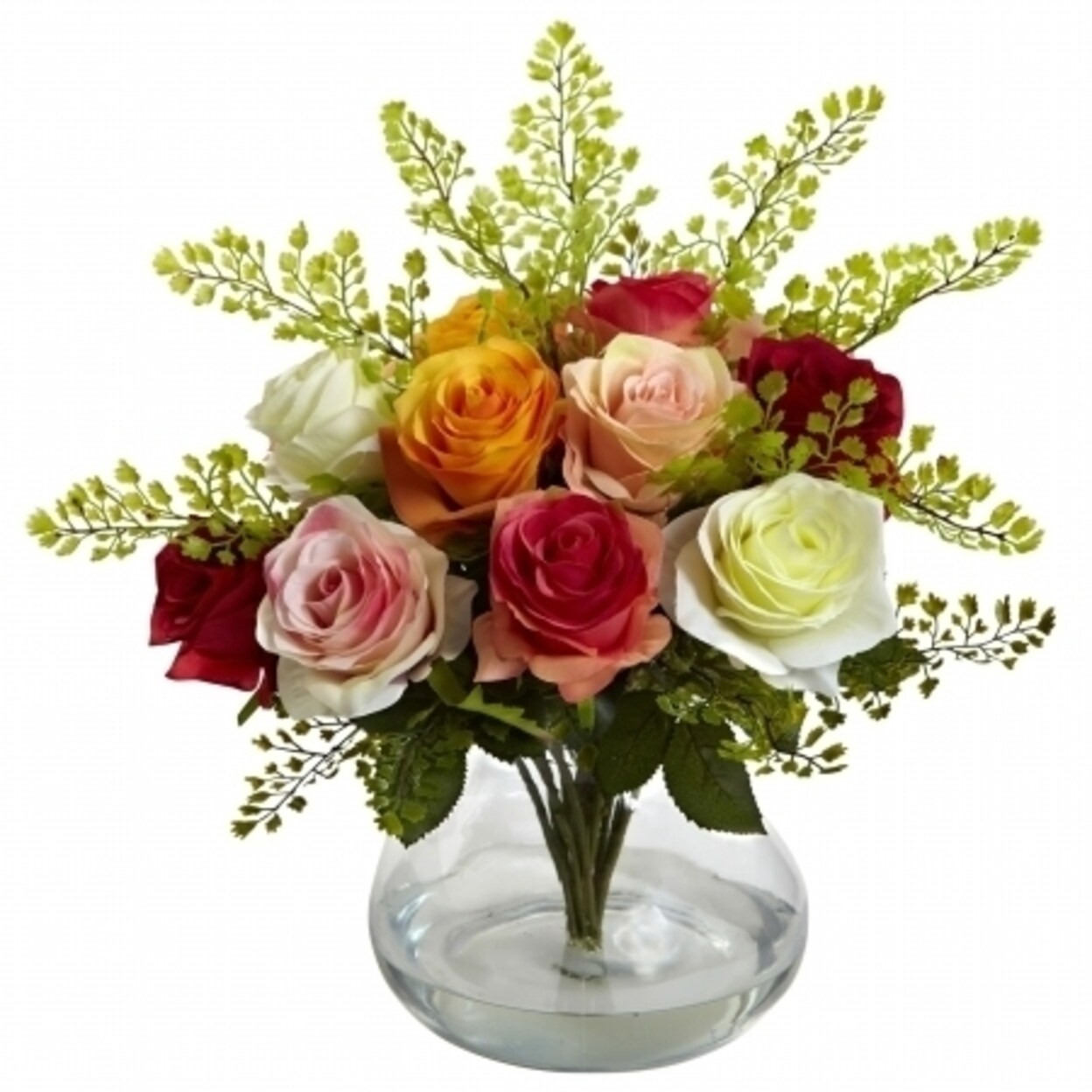 Shop Nearly Natural 1366 As Rose Maiden Hair Arrangement With