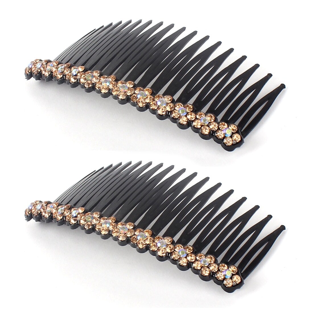 Shop Lady Plastic Hairstyle Decoration Inlaid 18 Teeth Comb Hair Clips Orange 2pcs Overstock 18464897