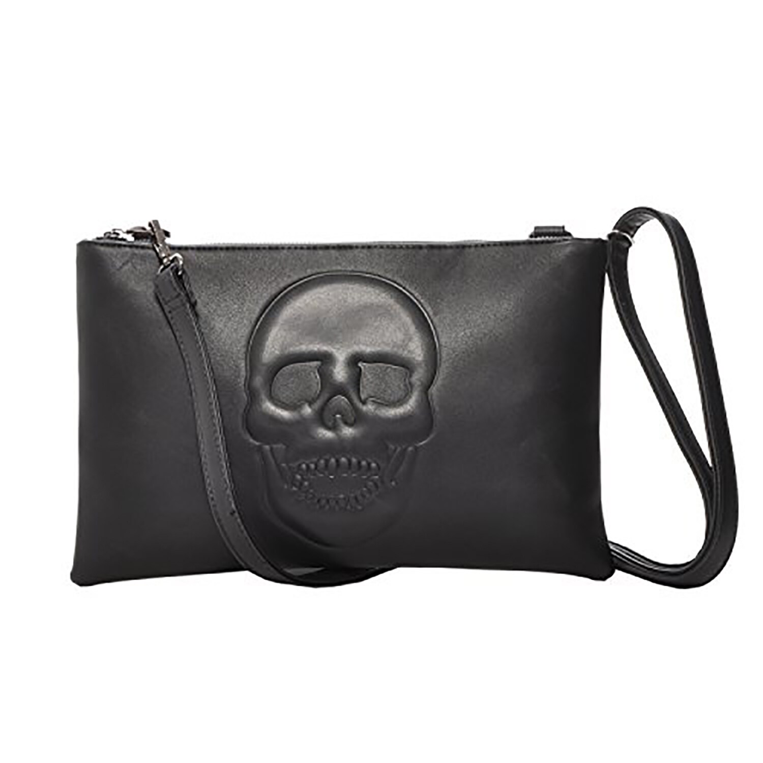 Mechaly Women S Skully Vegan Leather Skull Crossbody Handbag Black