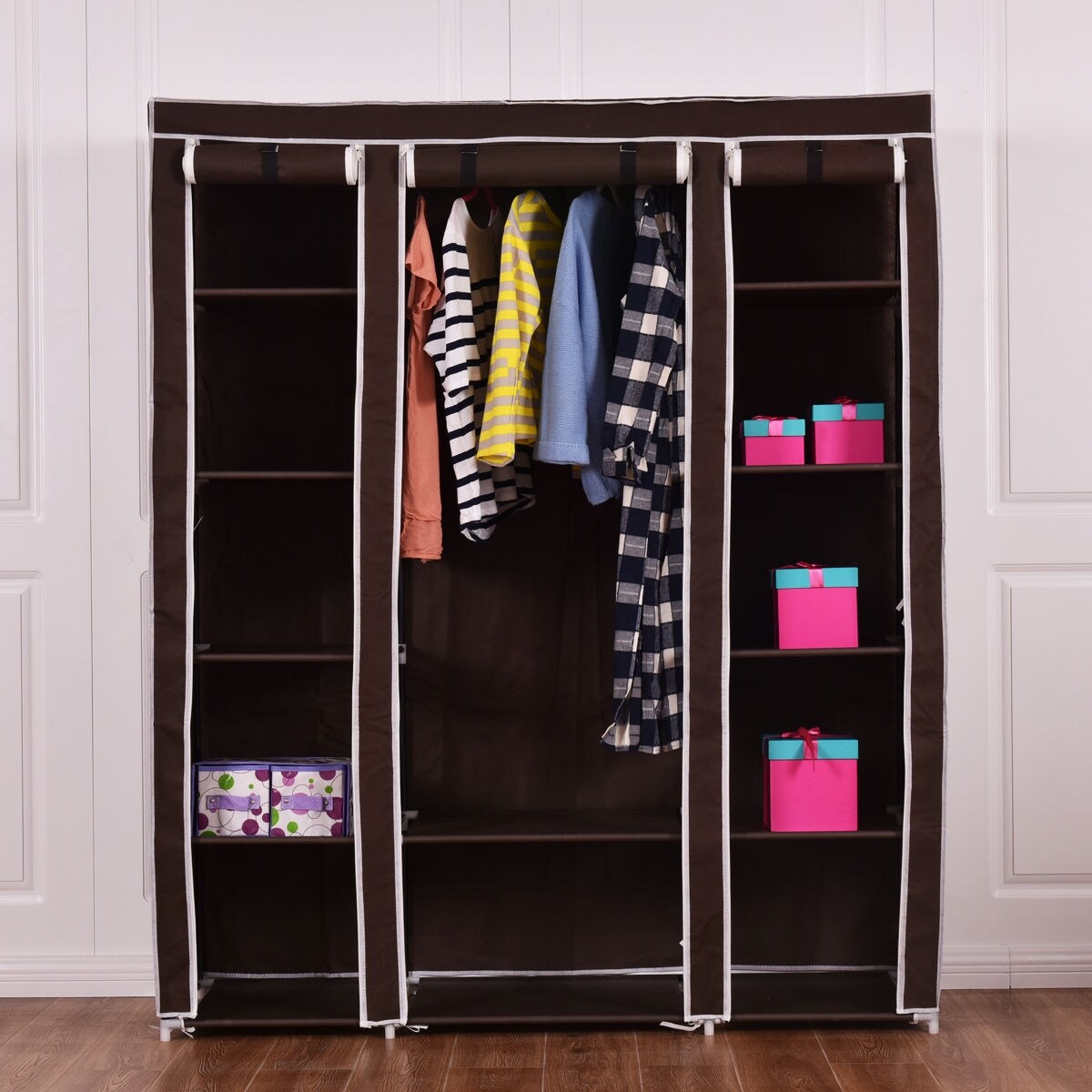 Shop Costway 70 Portable Closet Storage Organizer Clothes
