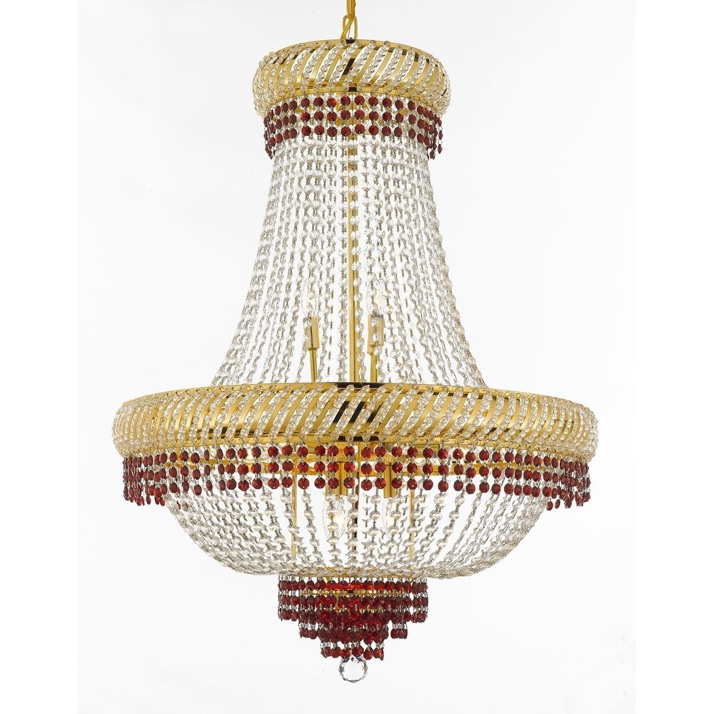 French Empire Crystal Chandelier Chandeliers Lighting Trimmed French Empire Crystal Chandelier Chandeliers Lighting Trimmed With Ruby Red Good For Dining Room Foyer Entryway Fami On Free