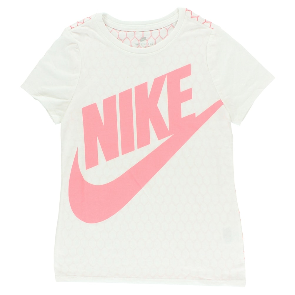 light pink and white nike shirt