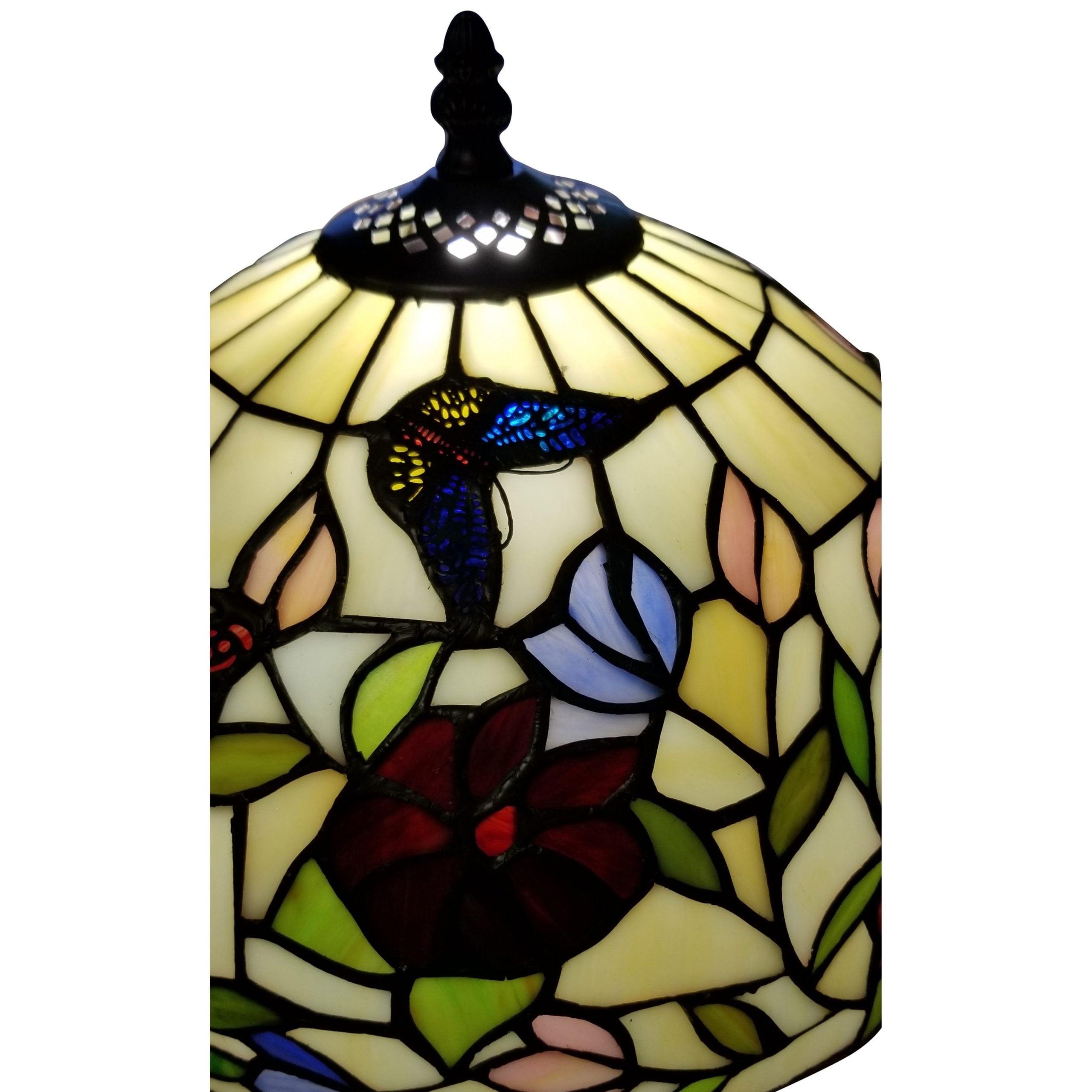Tiffany Style Table Lamp 19 Tall Stained Glass White Flower Butterfly Nightstand Bedroom Handmade Am061tl12b Amora Lighting Overstock 28605193