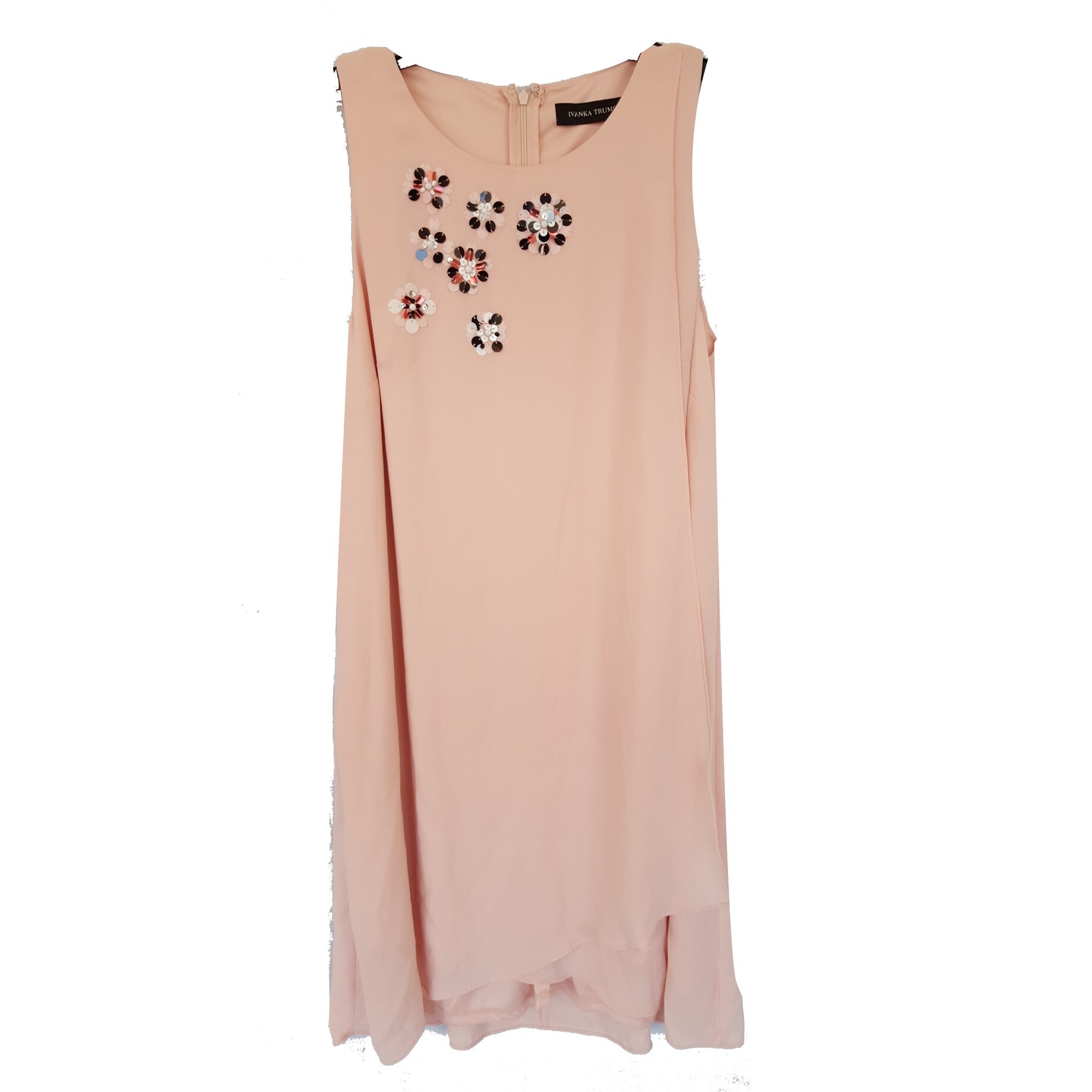 Shop Ivanka Trump Women S Sleeveless Dress With Sequin Flower Details Breezy 12 Ships To Canada Overstock 26474344