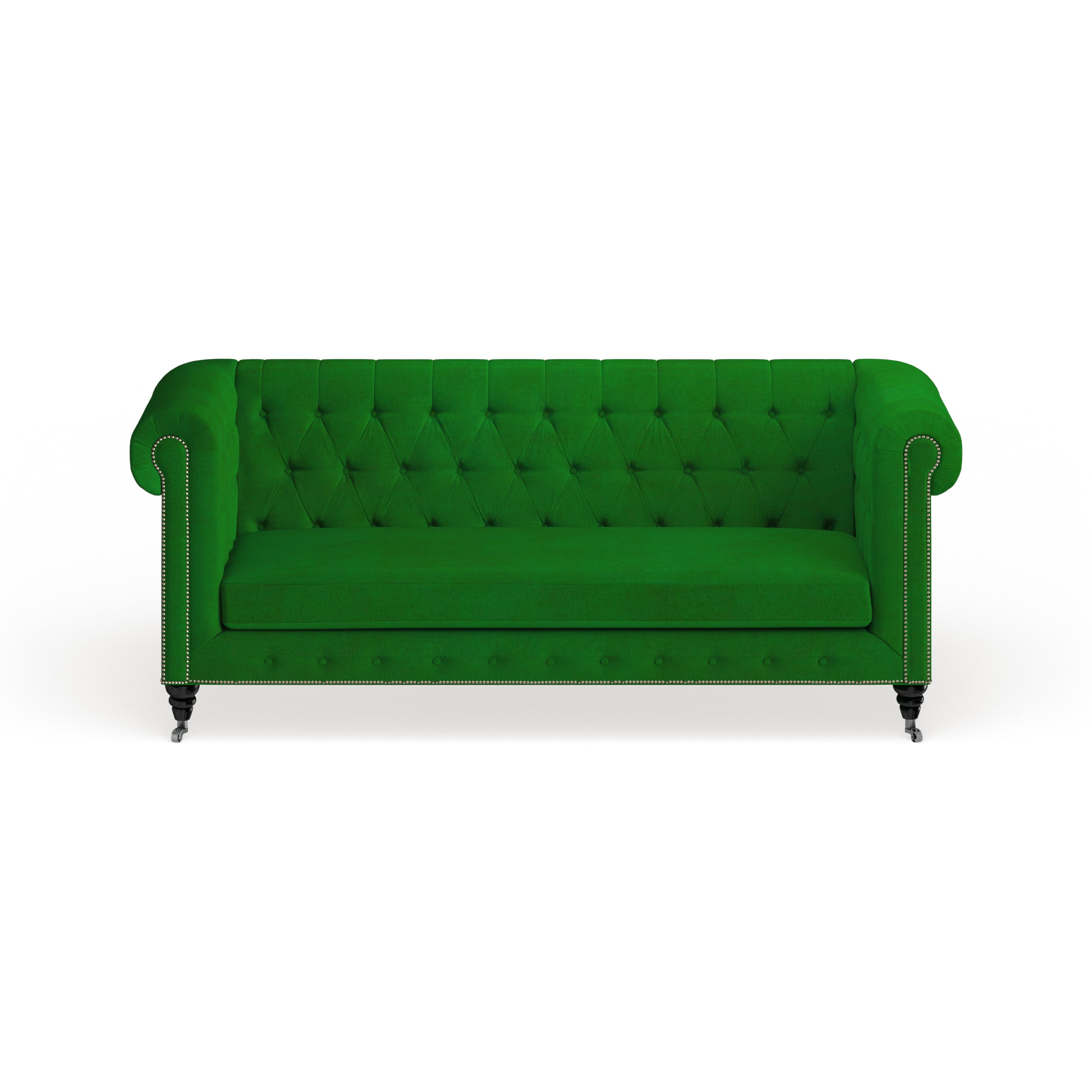 Shop Hanny Green Velvet Sofa Overstock 10425776