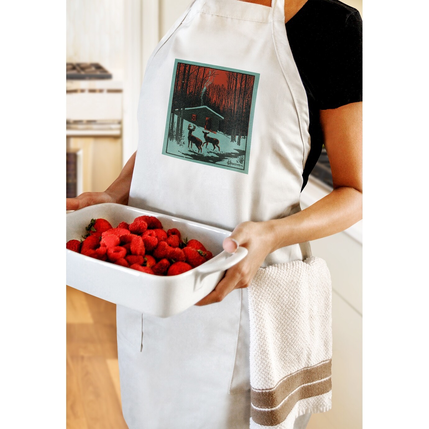 Nature Magazine Deer In The Forest Vintage Cover Cotton Polyester Chef S Apron