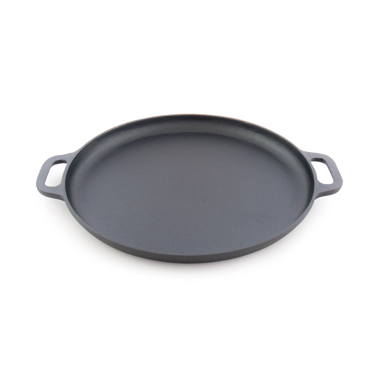 Forhauz Pre Seasoned Cast Iron Griddle Pizza Pan Round 14 Black