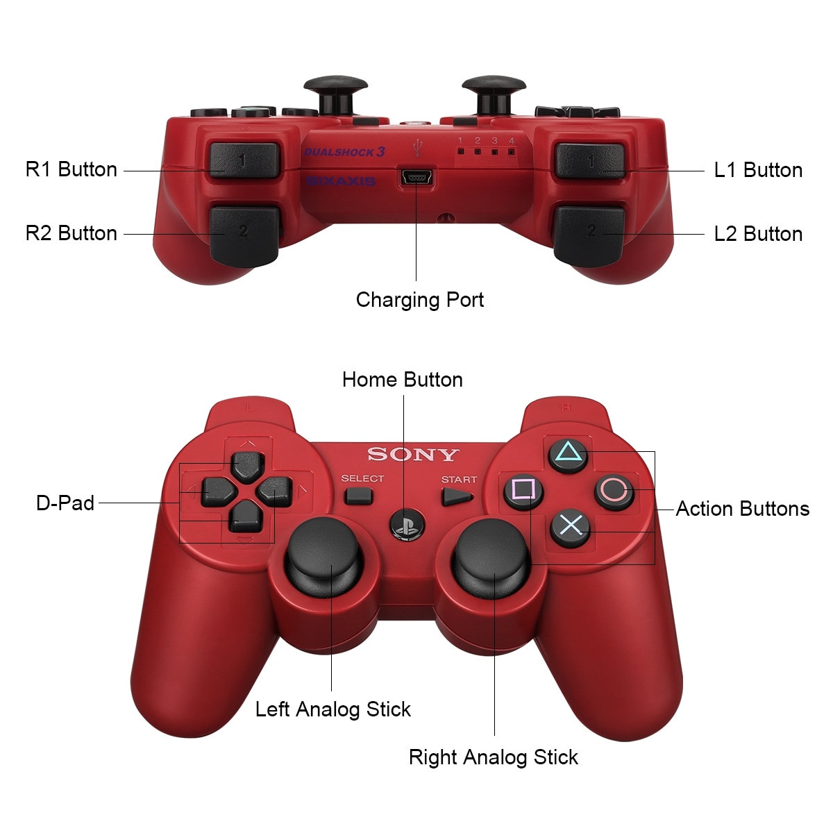 Sony Dualshock 3 Ps3 Wireless Controller Playstation 3 Games Remote Control Bluetooth Sixaxis Gamepad