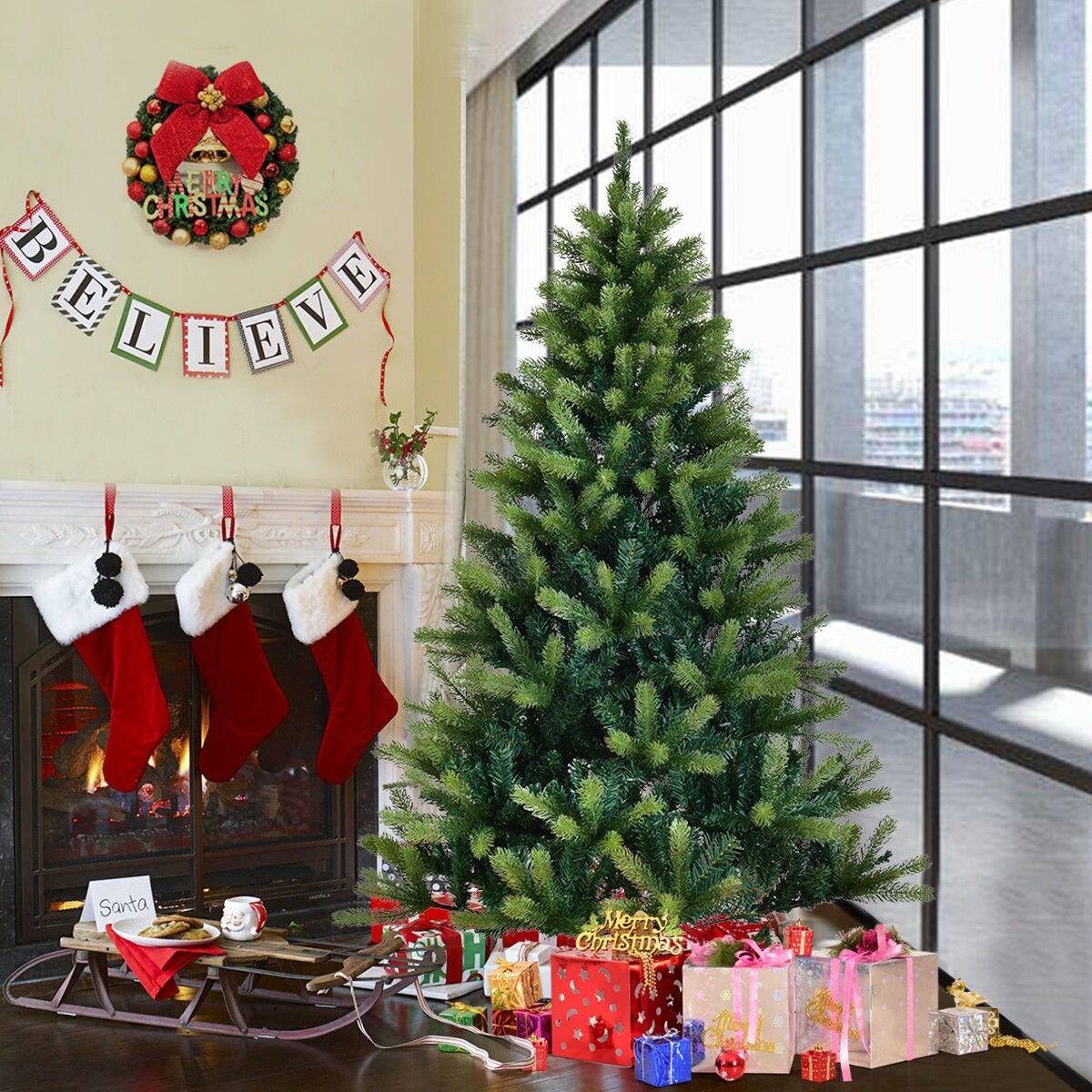 shop costway 6 ft artificial christmas tree 804 tips with solid metal legs green full tree free shipping today overstockcom 18180842 - 6 Foot Artificial Christmas Tree shop costway 6 ft artificial christmas tree 804 tips with solid metal legs green full tree free shipping today overstockcom 18180842 - 6 Foot Artificial Christmas Tree