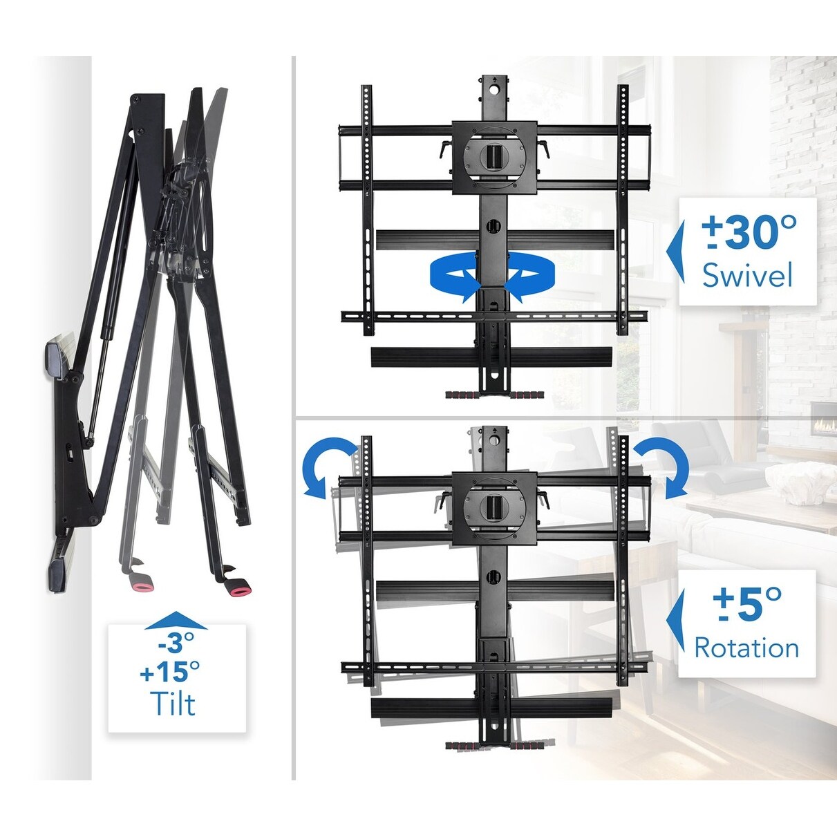 Shop Mount It Heavy Duty Fireplace Mantel Tv Mount Pull Down