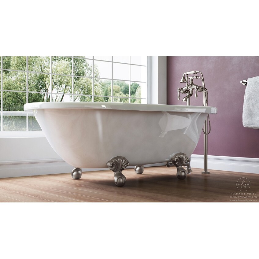 54 inch clawfoot tub porcelain shop pelham white luxury 54 inch clawfoot tub with nickel ball and claw feet free shipping today overstockcom 18000699 54 inch clawfoot tub porcelain shop pelham white luxury 54 inch clawfoot tub with nickel ball and claw feet free shipping today overstockcom 18000699