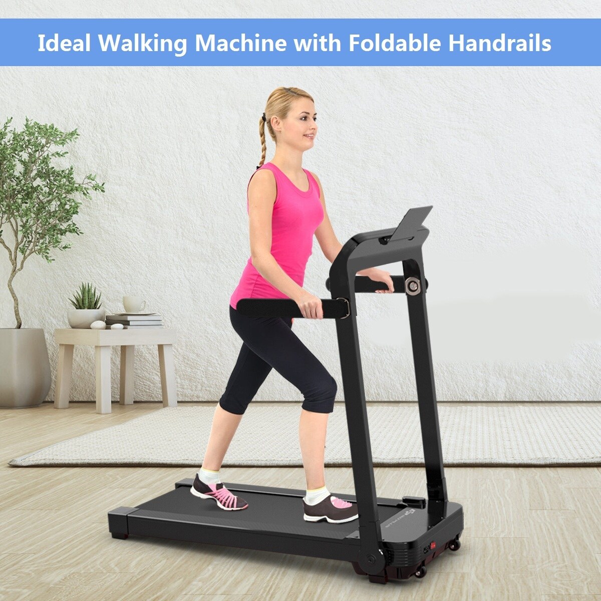 Costway Ultra Thin Lightweight Folding Treadmill Installation Free Overstock 30647658