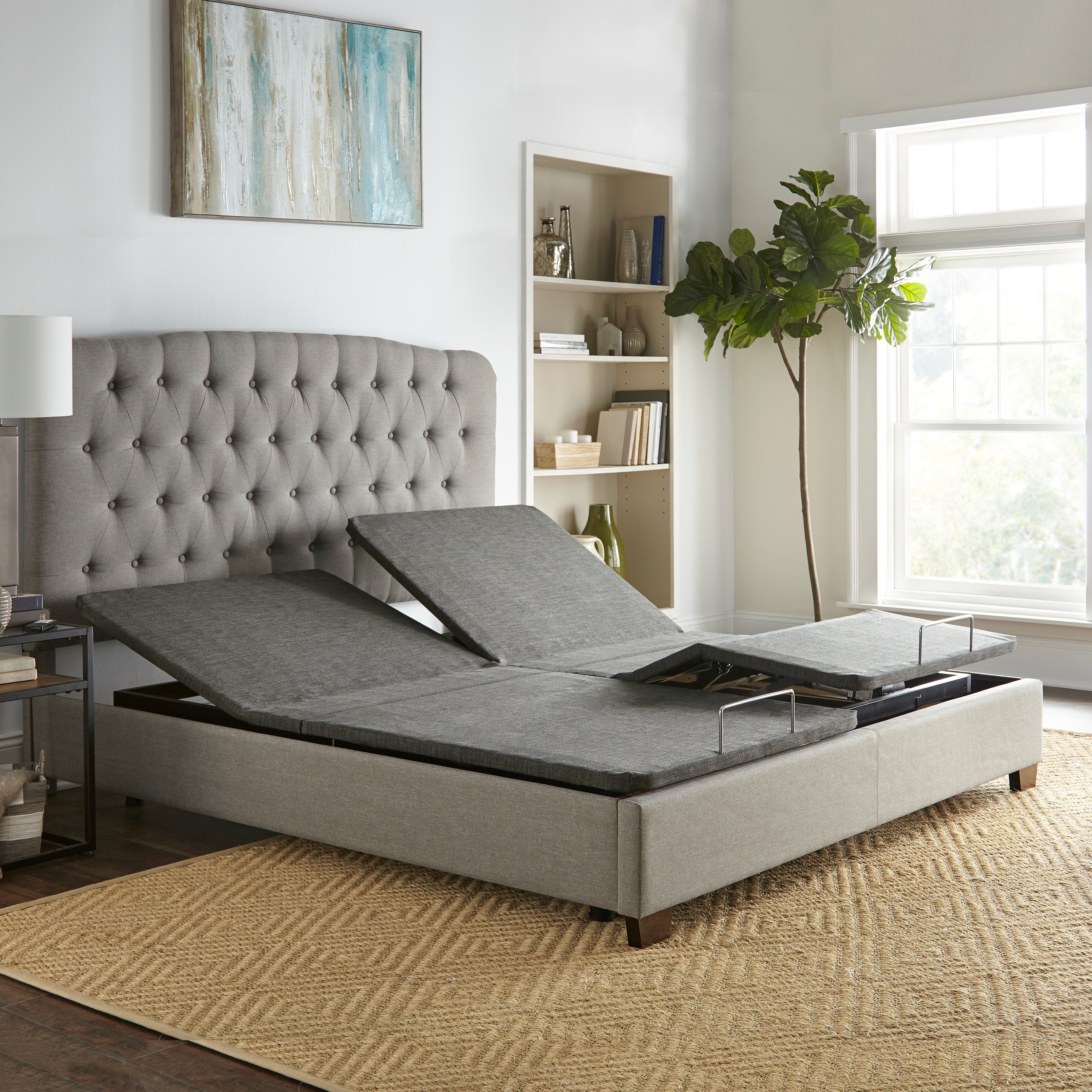 Sleep Sync Adjustable Bed Base Upholstered Split King Wireless 
