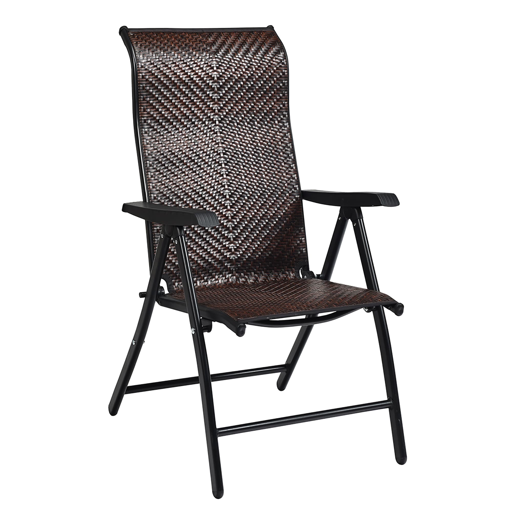 Costway Patio Rattan Folding Chair Recliner Back Adjustable On Sale Overstock 31590285