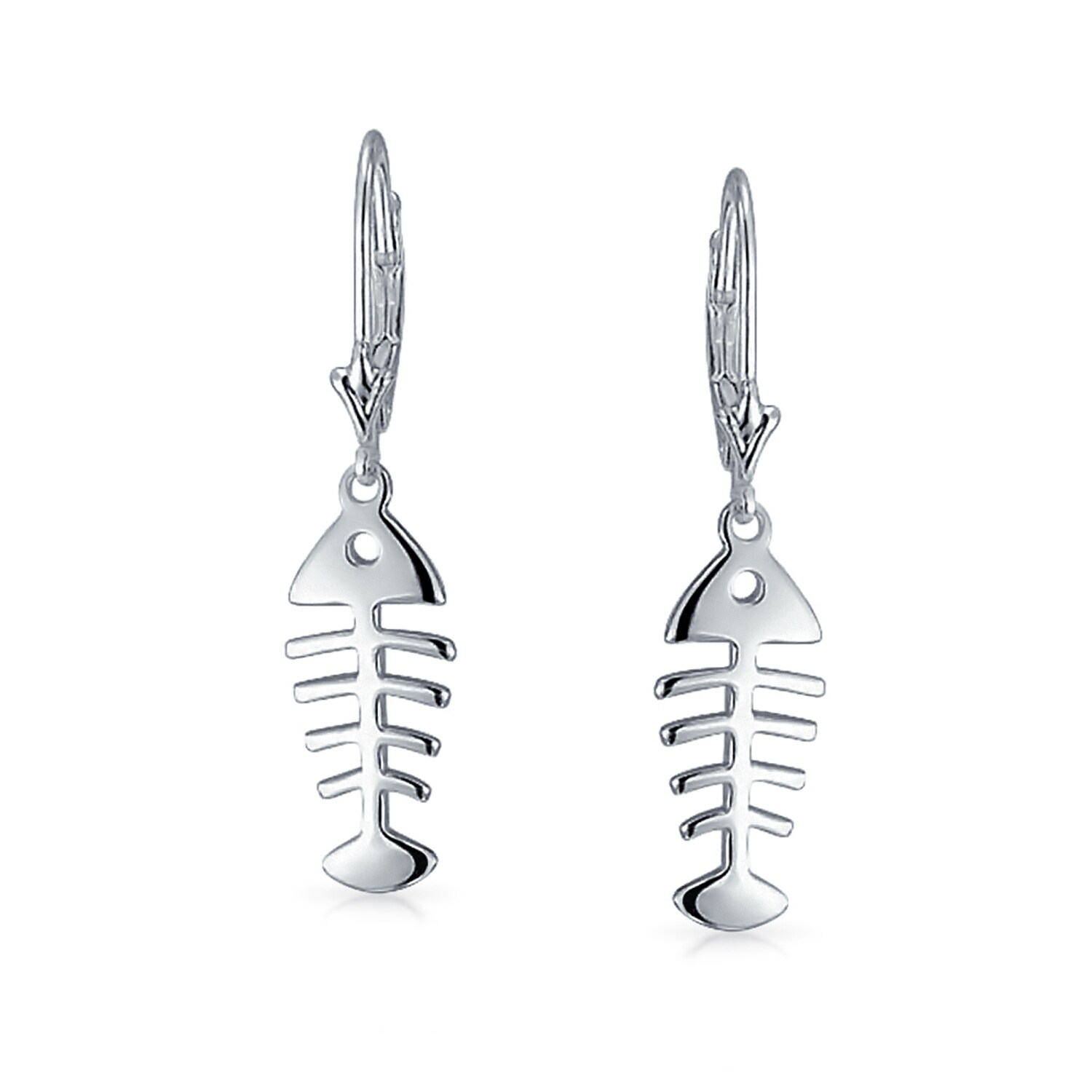 Bling Jewelry Nautical Fish Bone Leverback Sterling Silver Bling Jewelry Nautical Fish Bone Leverback Sterling Silver Dangle Earrings On Free Shipping Orders Over 45 17988149
