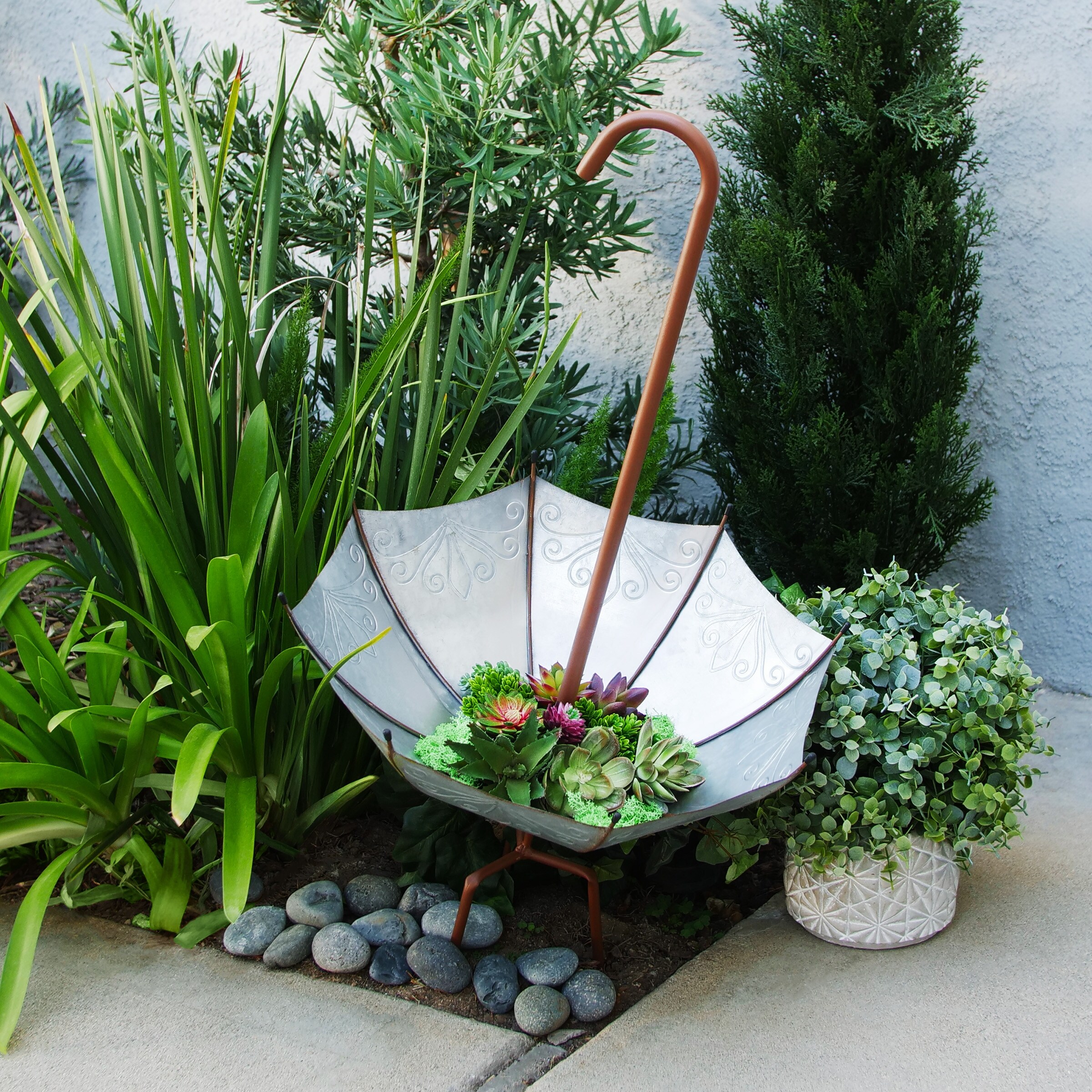 Shop Alpine Corporation Umbrella Garden Flower Planter 37 Inches Overstock 26969038