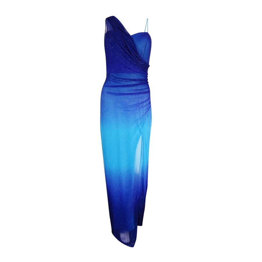 aqua ombre chiffon gown