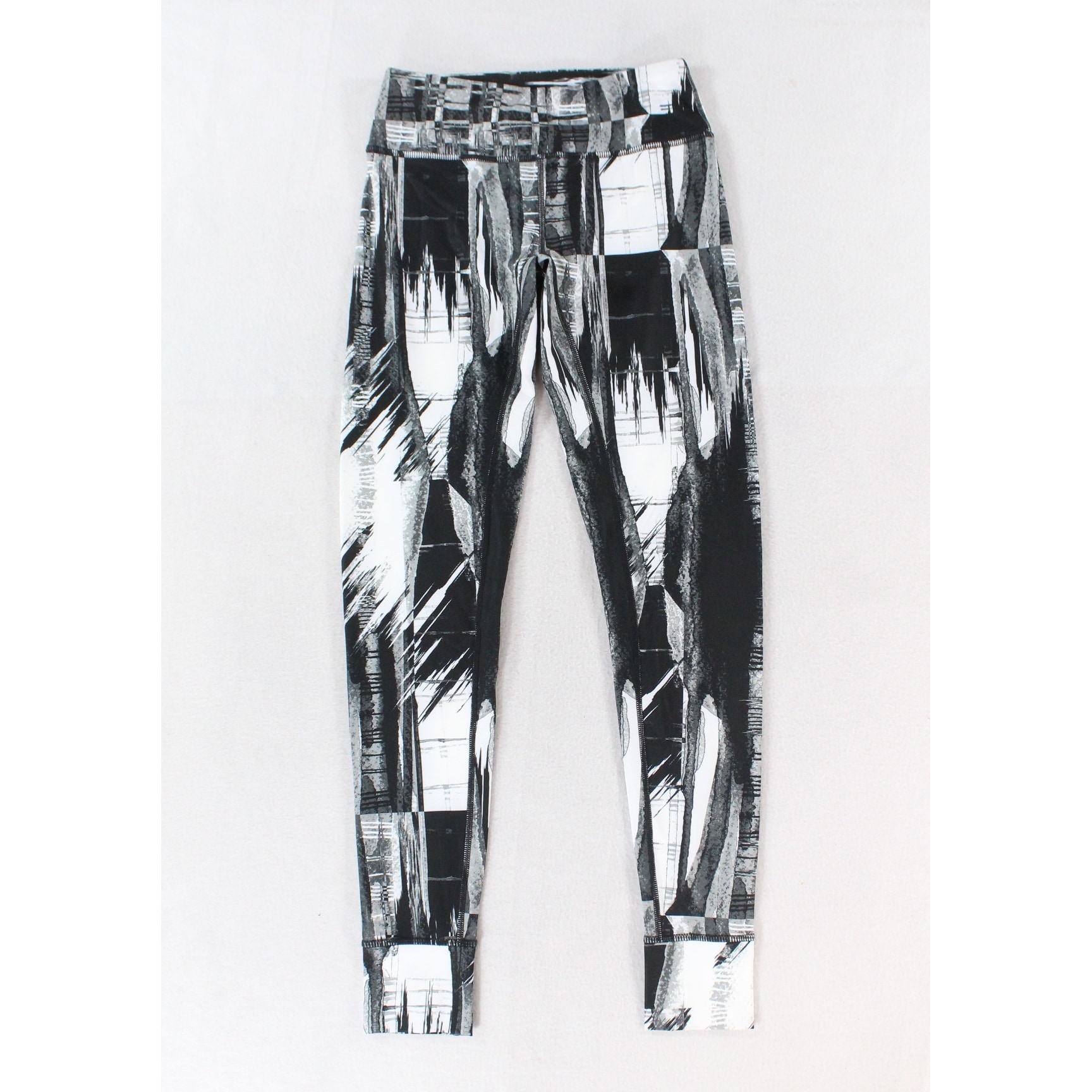 Shop Asics Black White Women S Size Xs Abstract Leggings Active