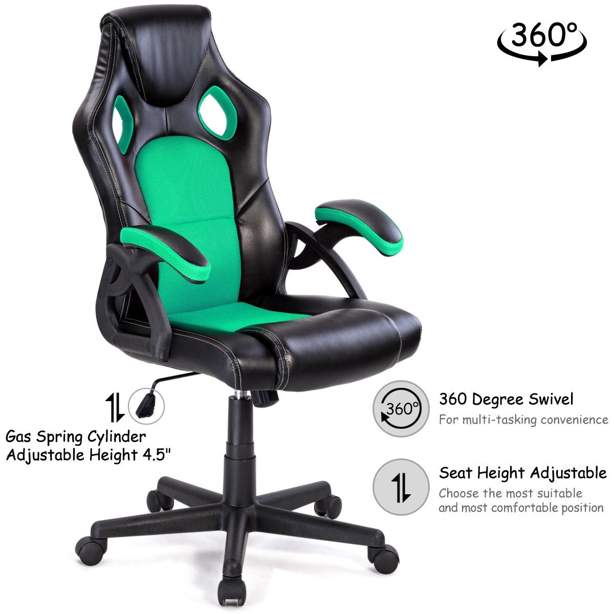 Costway Pu Leather Executive Bucket Seat Racing Style Office Costway Pu Leather Executive Bucket Seat Racing Style Office Chair Computer Desk Task Free Shipping Today 15902418
