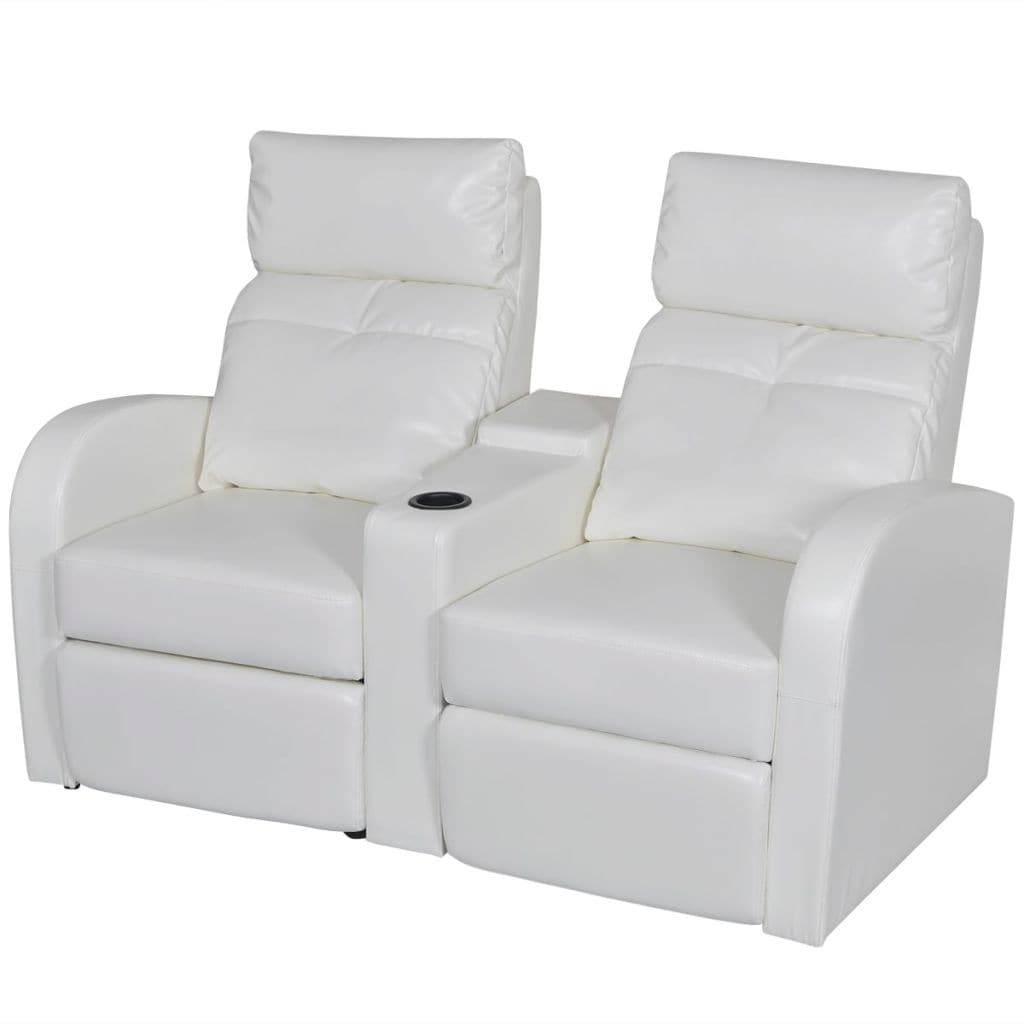 Vidaxl Artificial Leather Home Cinema Recliner Reclining Sofa 2 Vidaxl Artificial Leather Home Cinema Recliner Reclining Sofa 2 Seat White Free Shipping Today 18964608
