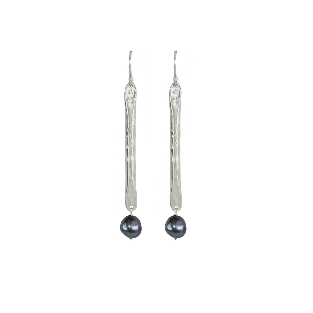 Silver Plated And Black Pearl Drop Earrings Free Shipping Silver Plated And Black Pearl Drop Earrings Free Shipping Today 12452854