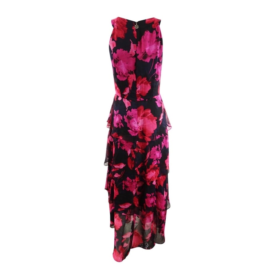 tommy hilfiger printed chiffon tier maxi dress