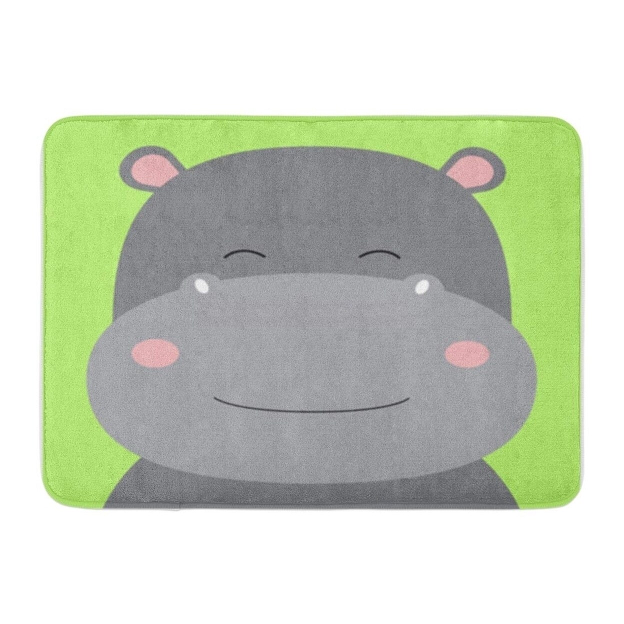 Shop Gray Cartoon Cute Hippo On Green Flat Pink Doormat Floor Rug Bath Mat 30x18 Inch Multi On Sale Overstock 31778110