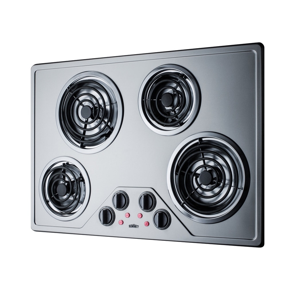 Stainless Steel Electric Cooktop 30 summit cr430ss 30 wide ada compliant built in electric cooktop stainless steel