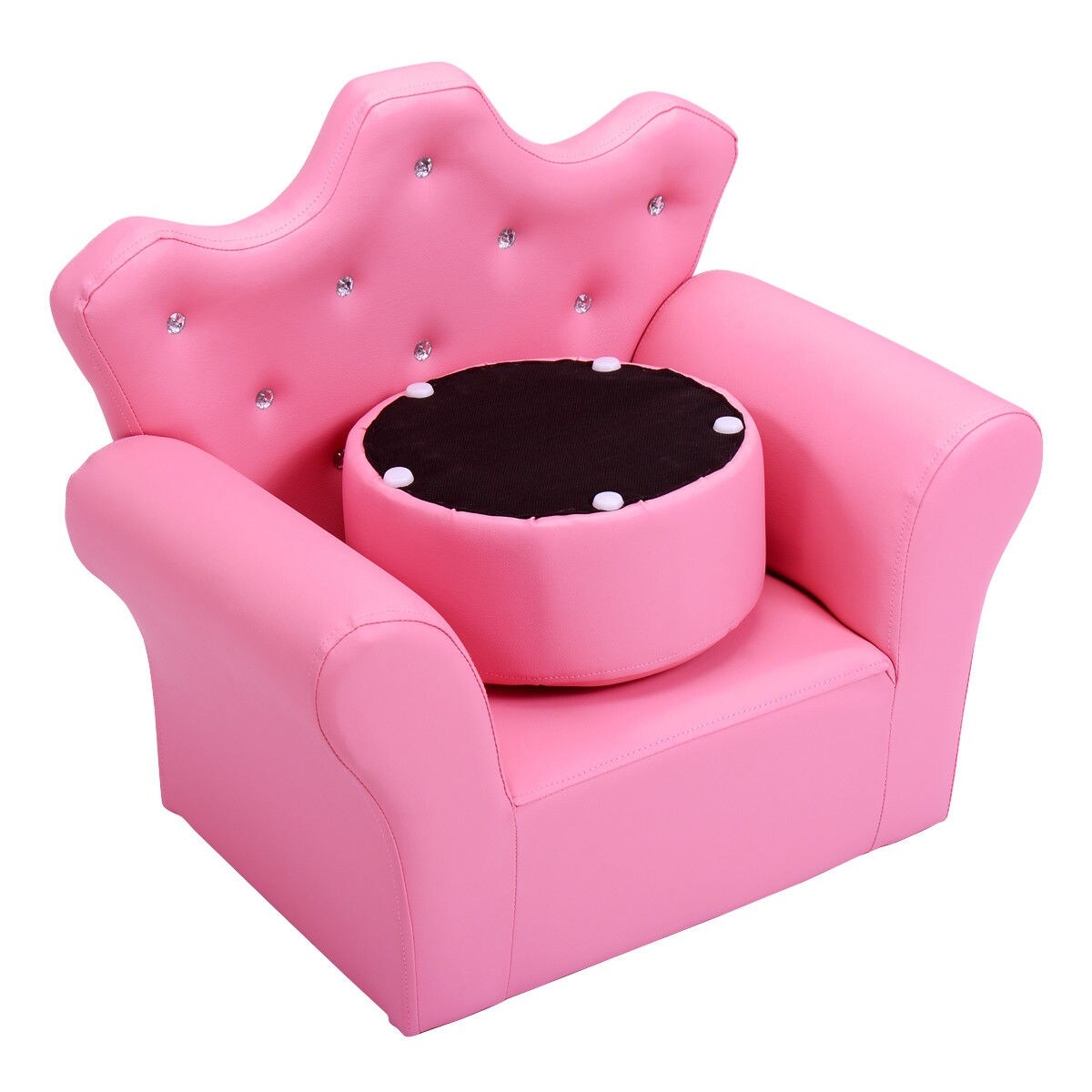 Costway Pink Kids Sofa Armrest Chair Couch Children Toddler Costway Pink Kids Sofa Armrest Chair Couch Children Toddler Birthday Gift W Ottoman Free Shipping Today 15888510