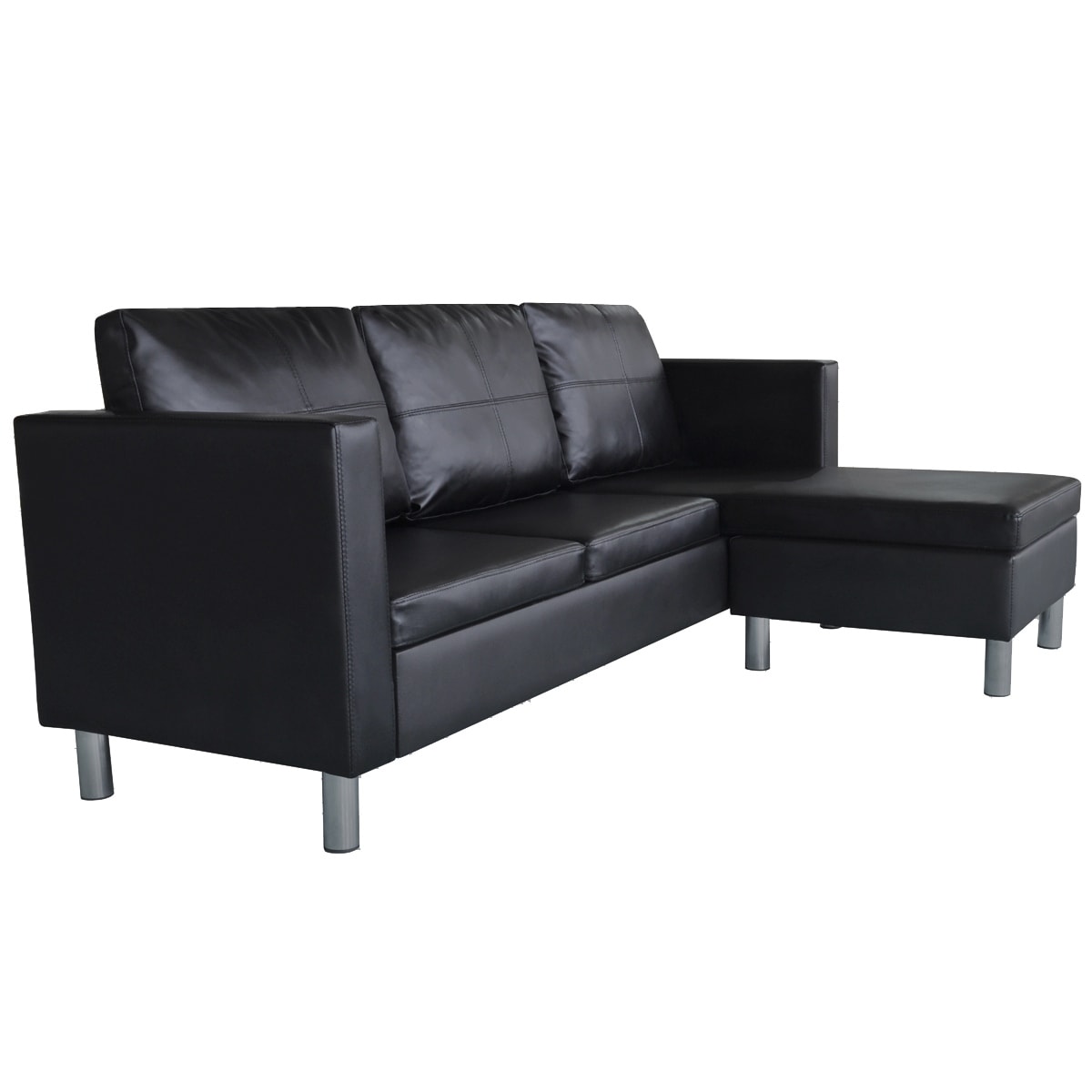 Vidaxl 3 Seater L Shaped Artificial Leather Sectional Sofa Vidaxl 3 Seater L Shaped Artificial Leather Sectional Sofa Black Free Shipping Today 18505012