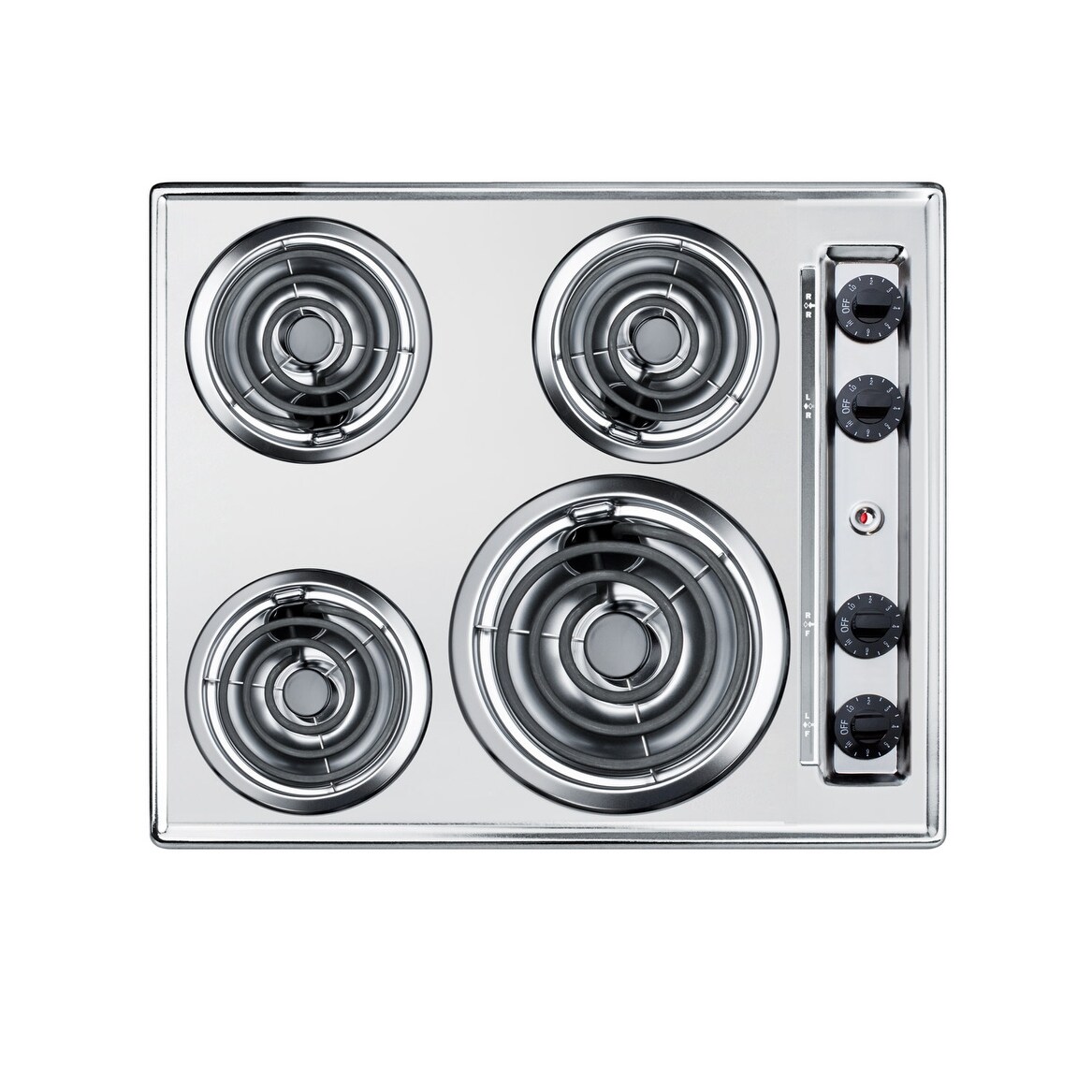 Shop Summit Zel03 24 Inch Wide 4 Burner Electric Cooktop Chrome