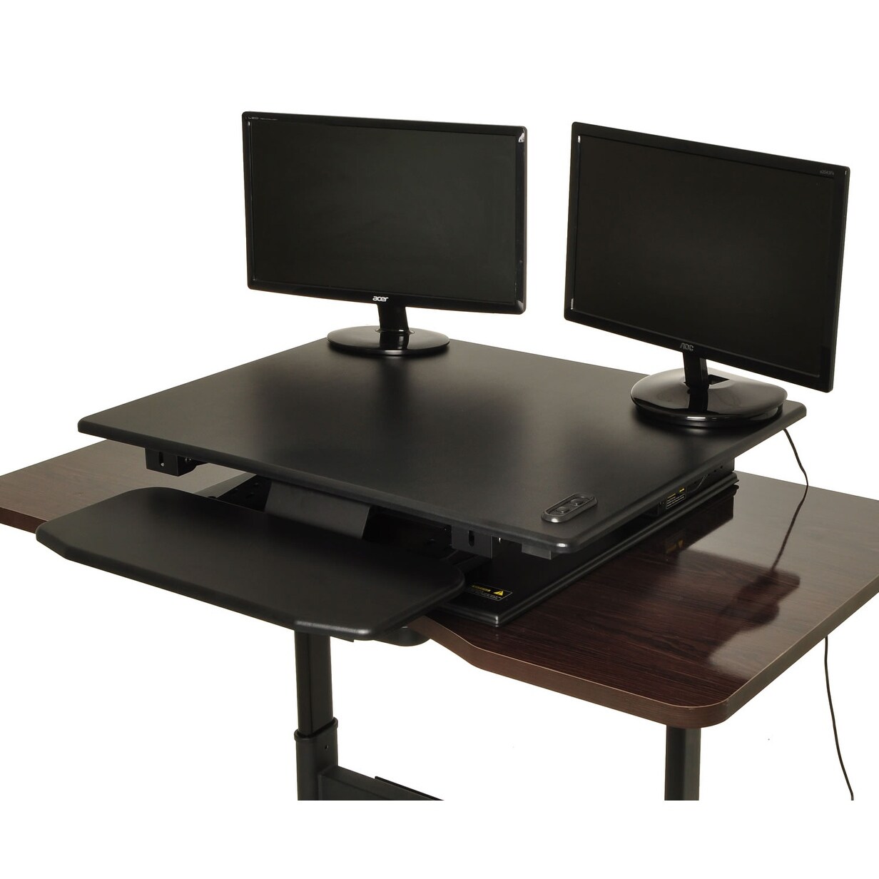 Shop motorized standing desk electric sit to stand ergonomic workstation fully automatic monitor riser ships to canada overstock ca 18022565