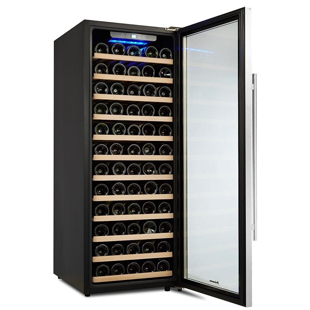 Kalamera Wine Cooler 80 Bottle Glass Door Refrigerator Kalamera Wine Cooler 80 Bottle Glass Door Refrigerator Single Zone With Digital Temperature Display Free Today Com
