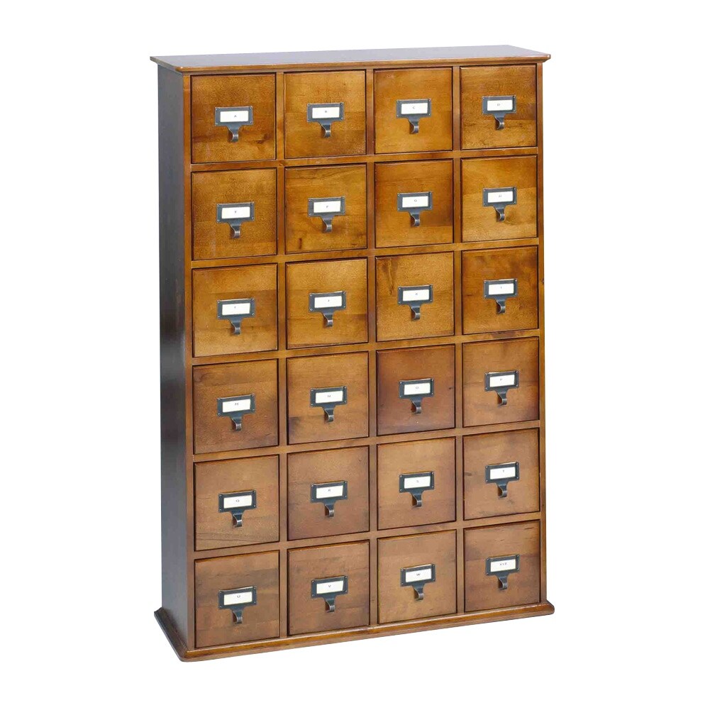 Shop Library Card Catalog Cd Dvd Storage Cabinet 24 Drawer Stores