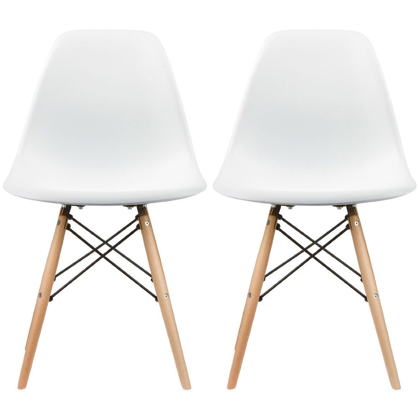 2xhome Set Of 2 White Molded Shell Designer Side Plastic 2xhome Set Of 2 White Molded Shell Designer Side Plastic Eiffel Chairs Wood Legs Dining Room Living Office Conference Dsw On Free Shipping