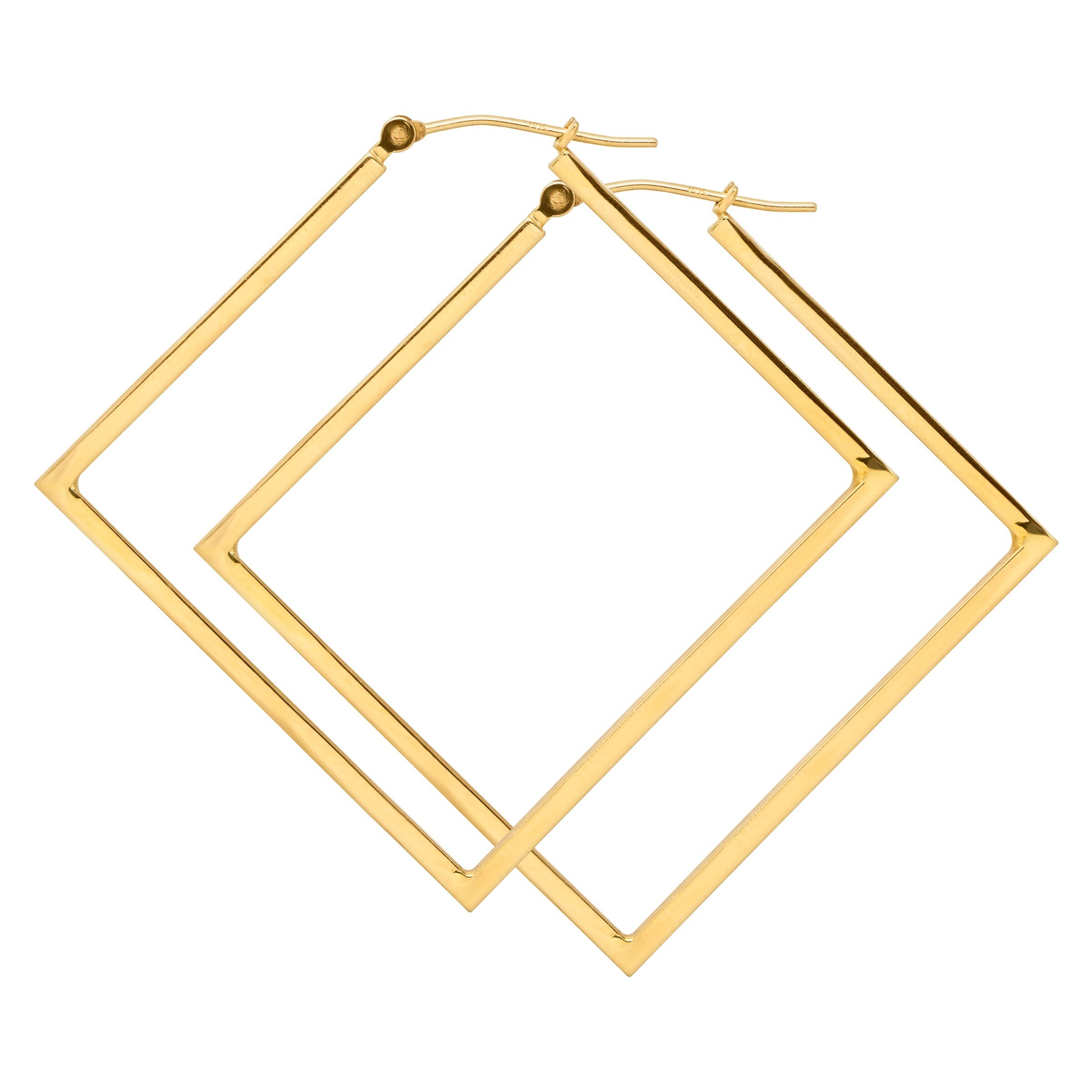 Eternity Gold Open Diamond Shape Hoop Earrings In 14k Eternity Gold Open Diamond Shape Hoop Earrings In 14k Yellow On Free Shipping Today 19475431
