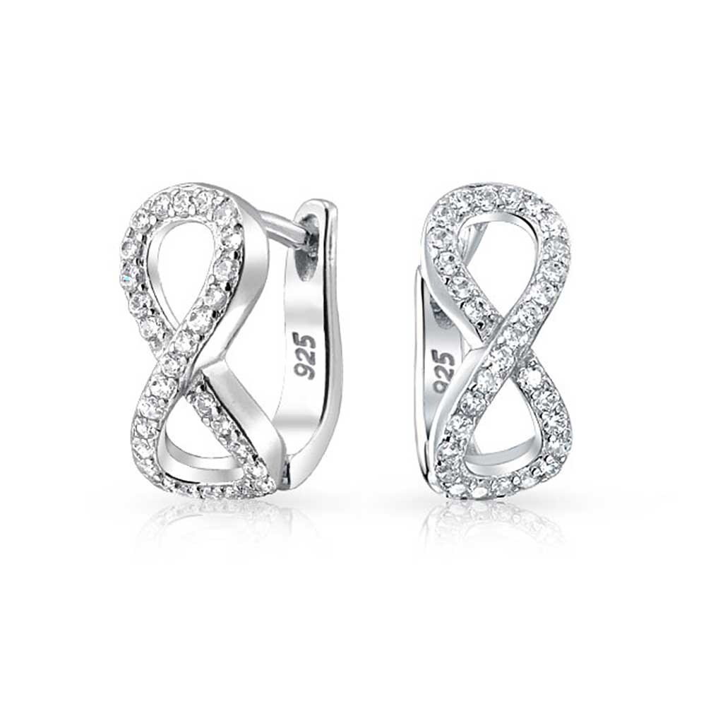 Bling Jewelry Sterling Silver Pave Cubic Zirconia Infinity Bling Jewelry Sterling Silver Pave Cubic Zirconia Infinity Small Hoop Earrings On Free Shipping Orders Over 45 17985817
