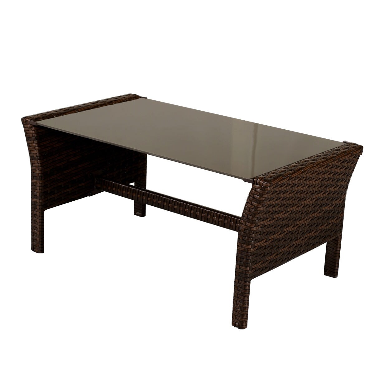 Costway 4 Pieces Patio Furniture Wicker Rattan Sofa Set Garden ... Costway 4 Pieces Patio Furniture Wicker Rattan Sofa Set Garden ...
