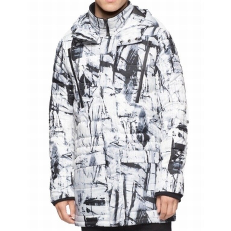 calvin klein full zip puffer coat