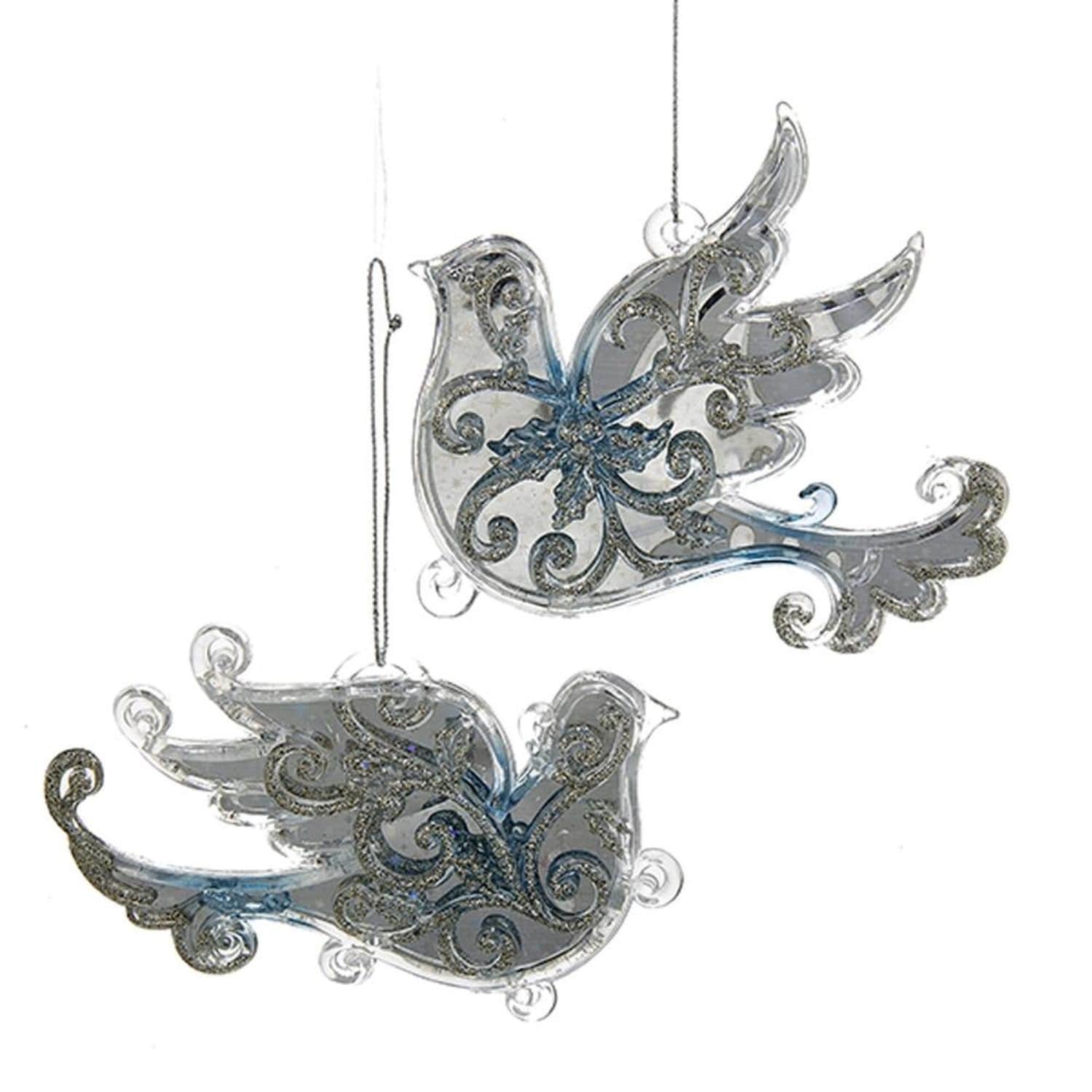 Club Pack Of 24 Clear And Blue Dove Swirl Pattern Club Pack Of 24 Clear And Blue Dove Swirl Pattern