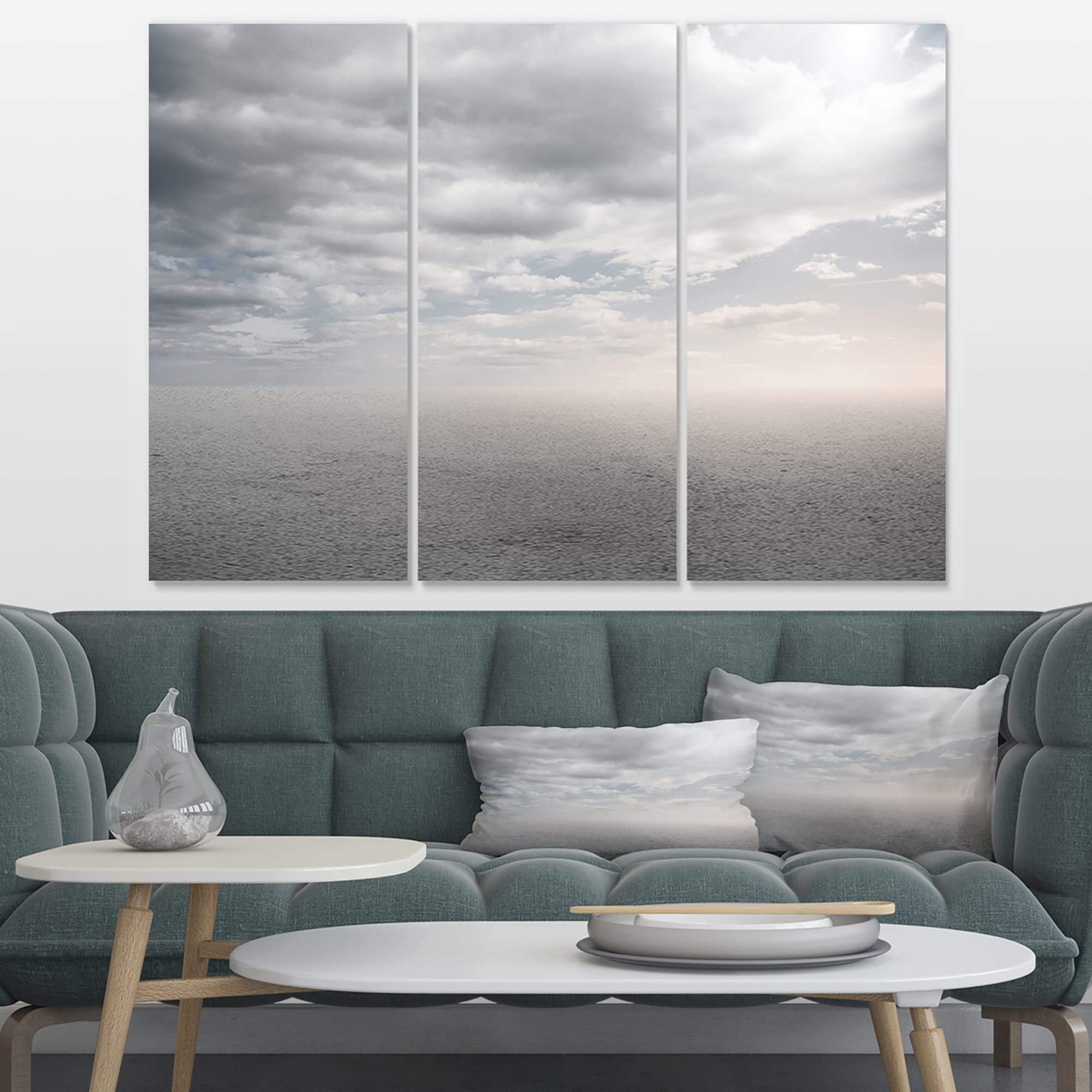 Designart Desert Land And Sky Landscape Canvas Art Print 36x28 3 Panels Overstock 32978740