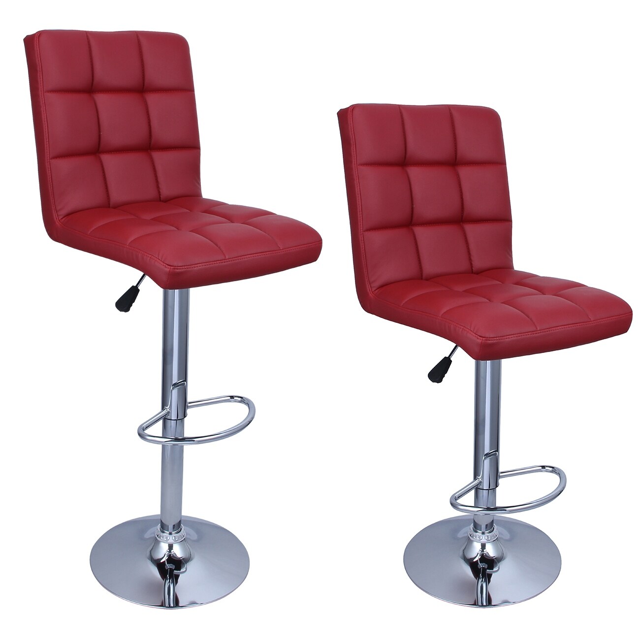 Red Hydraulic Bar Stools Tyres2c Belleze Swivel Leather Adjule Hydraulic Bar Stool Merlot