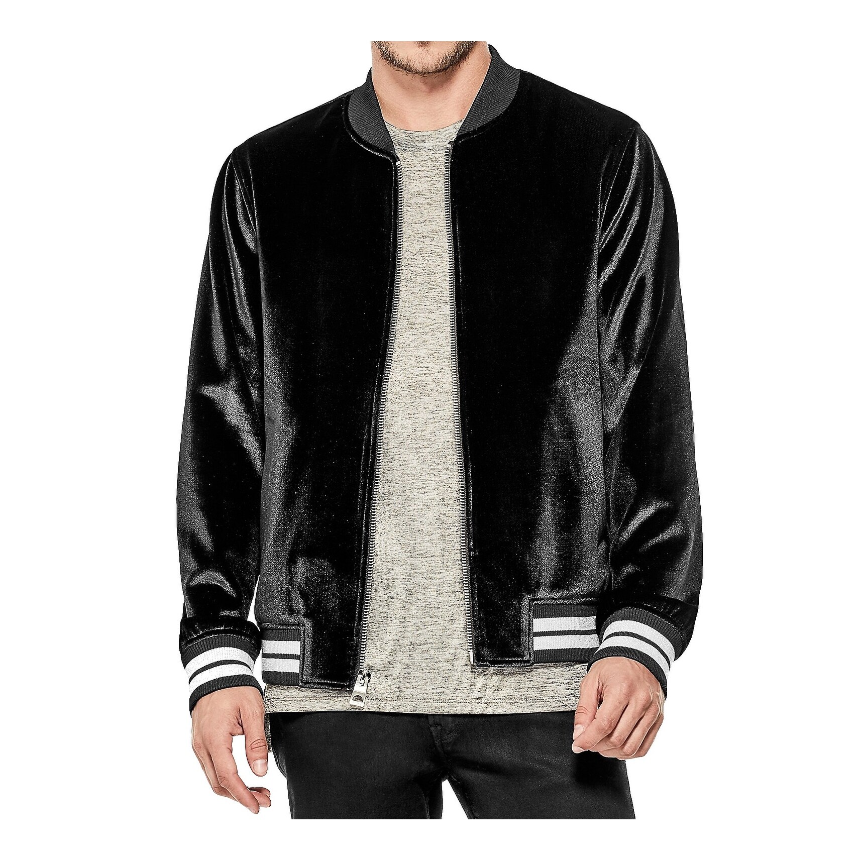 guess leather bomber jacket mens