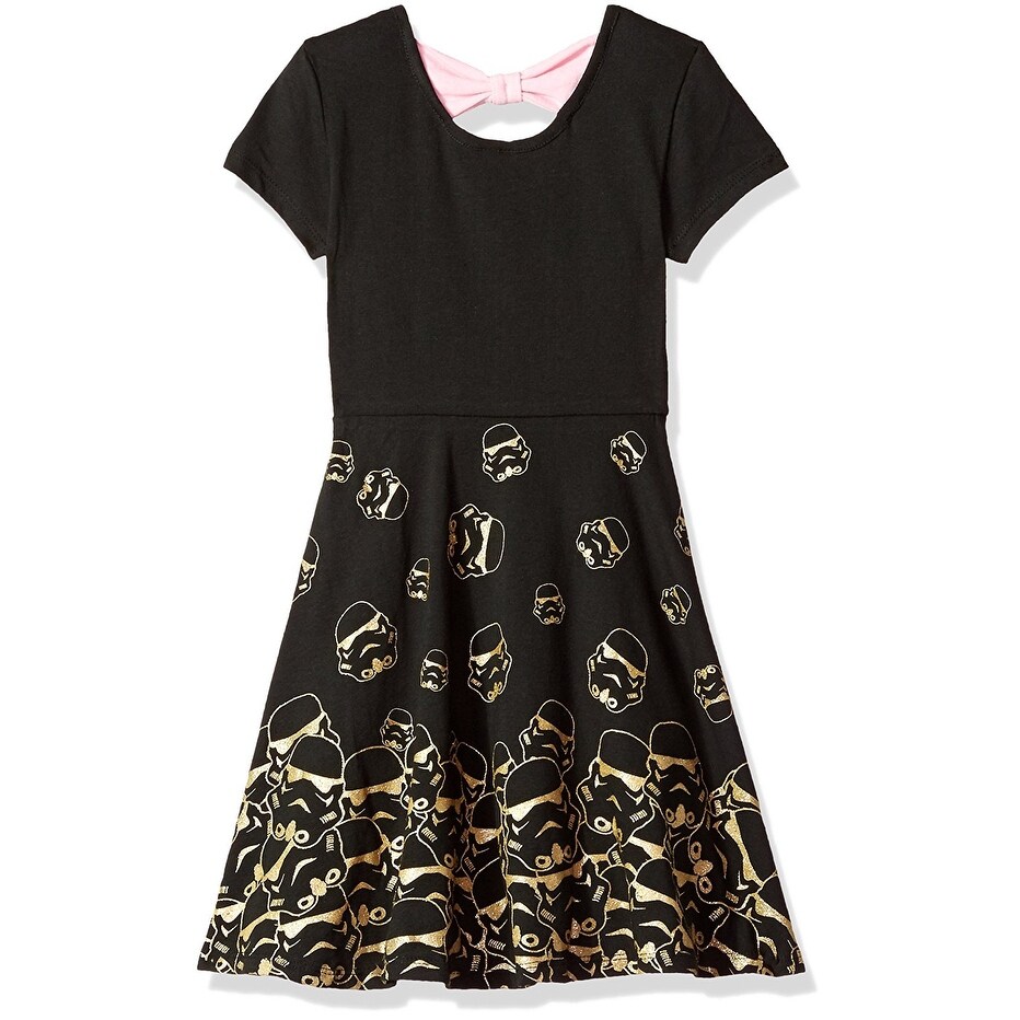 Shop Star Wars New Black Gold Girls Size 7 Glitter Storm Trooper