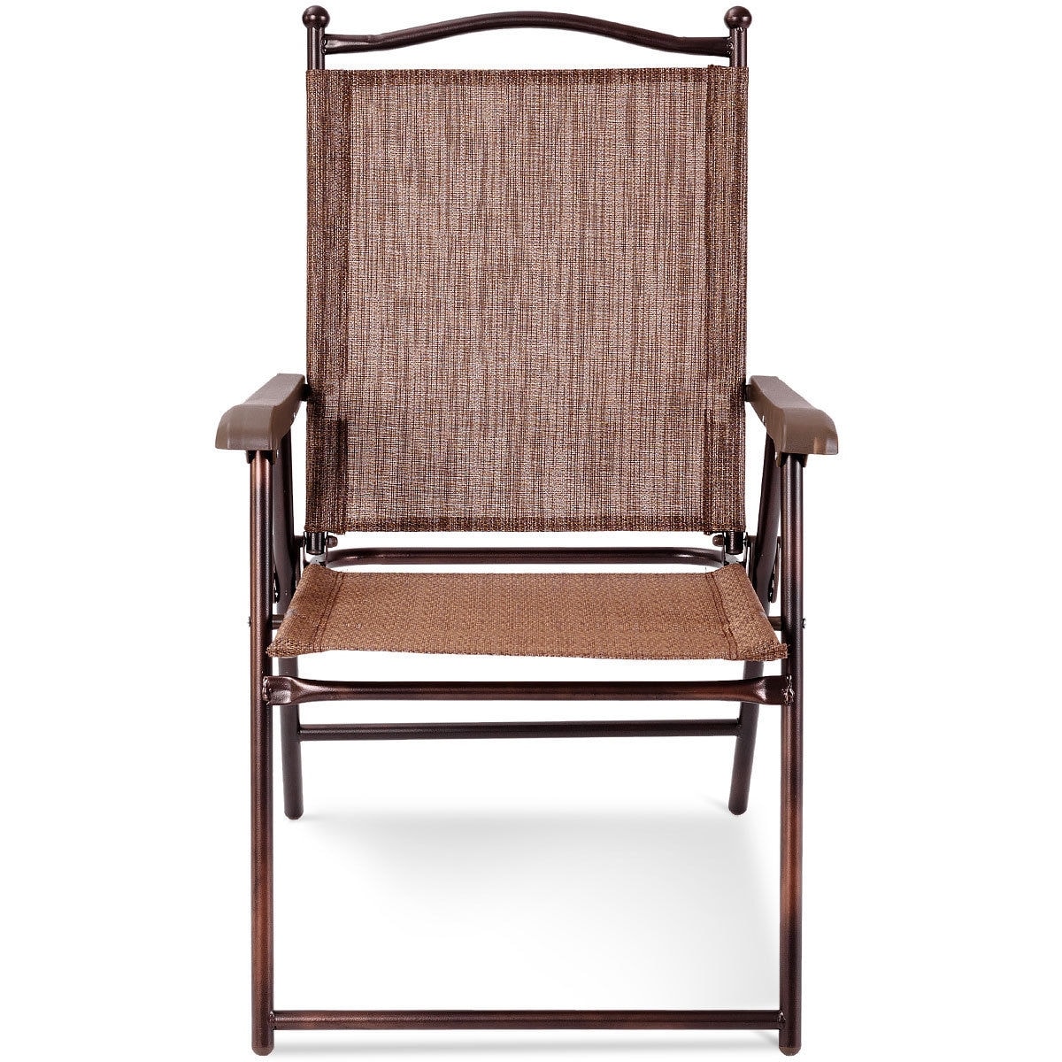 Costway Set Of 2 Patio Folding Sling Back Chairs Camping Deck Costway Set Of 2 Patio Folding Sling Back Chairs Camping Deck Garden Beach Brown Ships To Canada 21370887