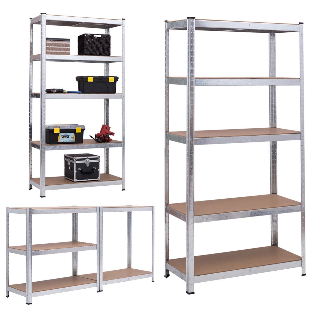 shop gymax 71 heavy duty storage shelf steel metal garage rack 5 level adjustable shelves as pic on sale free shipping today overstockcom - Heavy Duty Storage Shelves shop gymax 71 heavy duty storage shelf steel metal garage rack 5 level adjustable shelves as pic on sale free shipping today overstockcom - Heavy Duty Storage Shelves
