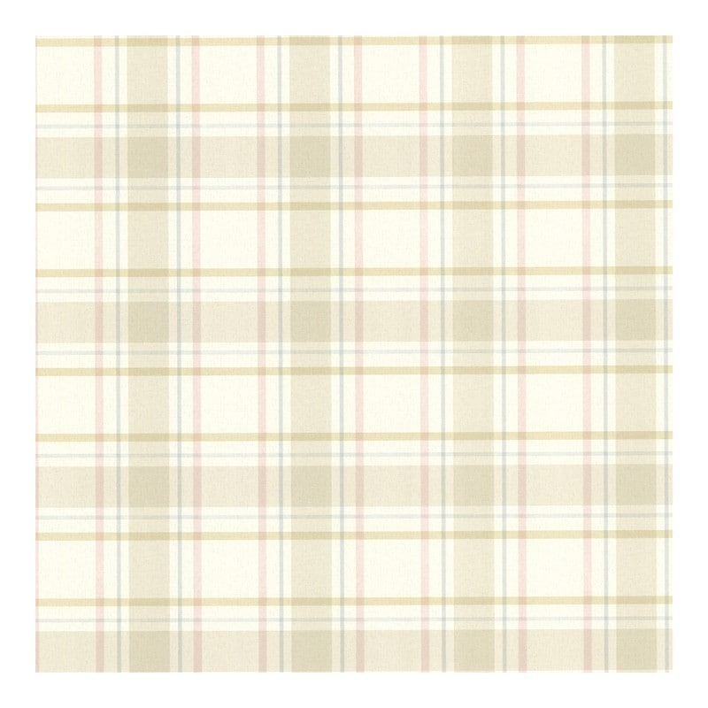 Wallpaper Plaid Green Taupe  Faux Finish 245-57265 Double Rolls