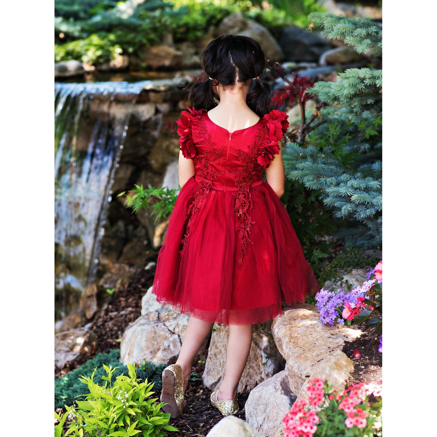 Ruby Red Flower Girl Dresses