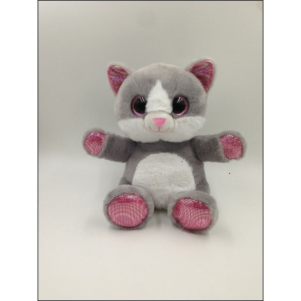 Shop Big Eyes Grey Cat Plush Toy Overstock 18137999